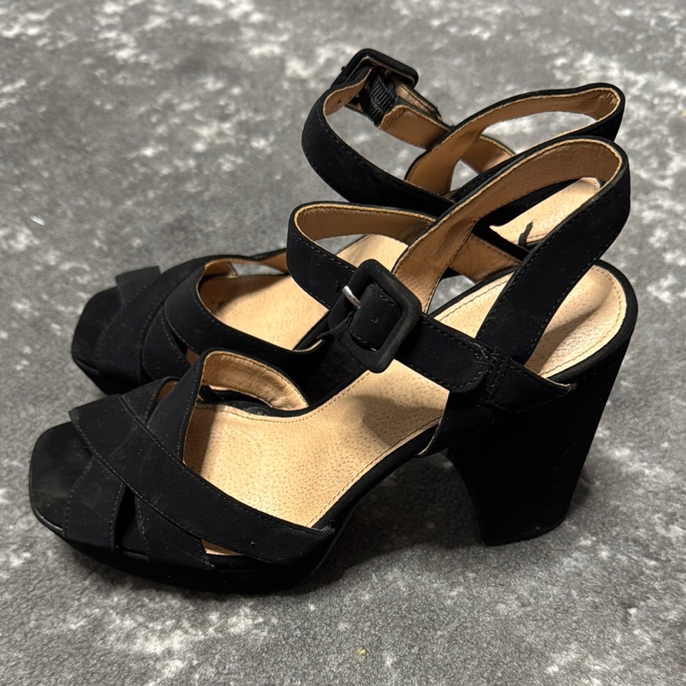 Limelight Black Strappy Heels View 2